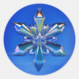 Sneeuwvlok Ornament Kerstvakantie Sticker Blauw