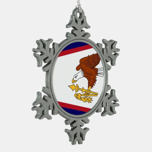 Sneeuwvlok Ornament met Amerikaanse Samoa vlag (Links)