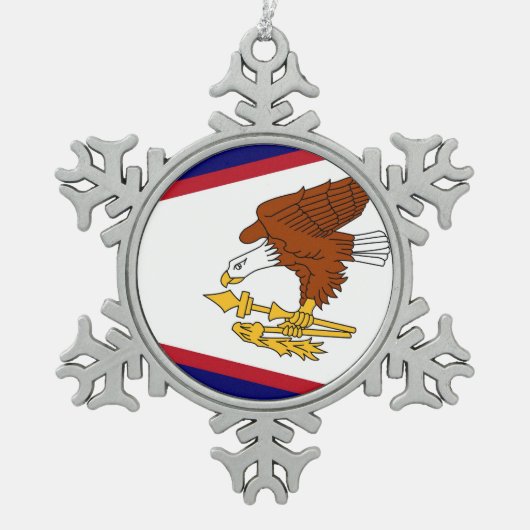 Sneeuwvlok Ornament met Amerikaanse Samoa vlag (Voorkant)