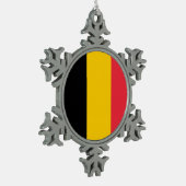 Sneeuwvlok Ornament met België Vlag (Links)