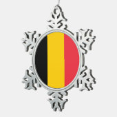 Sneeuwvlok Ornament met België Vlag (Rechts)