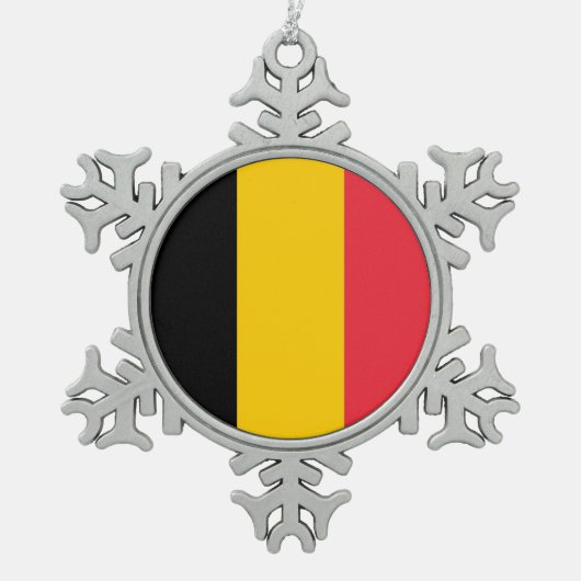 Sneeuwvlok Ornament met België Vlag (Voorkant)