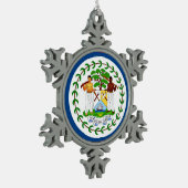 Sneeuwvlok Ornament met Belize Flag (Links)