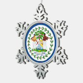 Sneeuwvlok Ornament met Belize Flag (Rechts)