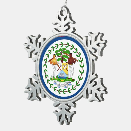 Sneeuwvlok Ornament met Belize Flag (Rechts)