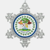 Sneeuwvlok Ornament met Belize Flag (Voorkant)