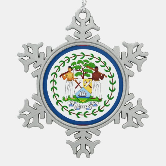 Sneeuwvlok Ornament met Belize Flag (Voorkant)