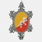 Sneeuwvlok Ornament met Bhutan Flag (Links)