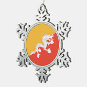 Sneeuwvlok Ornament met Bhutan Flag (Rechts)