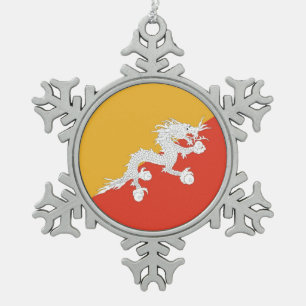 Sneeuwvlok Ornament met Bhutan Flag