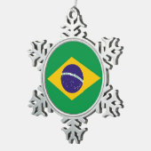 Sneeuwvlok Ornament met Brazilië Vlag (Rechts)