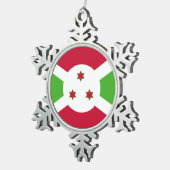 Sneeuwvlok Ornament met Burundese vlag (Rechts)