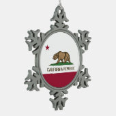 Sneeuwvlok Ornament met Californische vlag (Links)