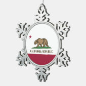 Sneeuwvlok Ornament met Californische vlag (Rechts)