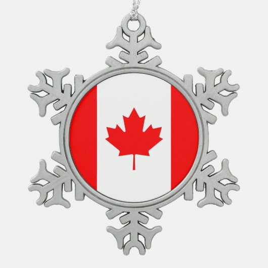 Sneeuwvlok Ornament met Canadese vlag (Voorkant)
