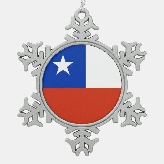Sneeuwvlok Ornament met Chileense vlag (Voorkant)