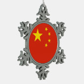 Sneeuwvlok Ornament met China Flag (Links)