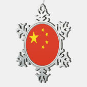 Sneeuwvlok Ornament met China Flag (Rechts)