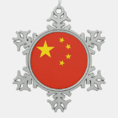 Sneeuwvlok Ornament met China Flag (Voorkant)