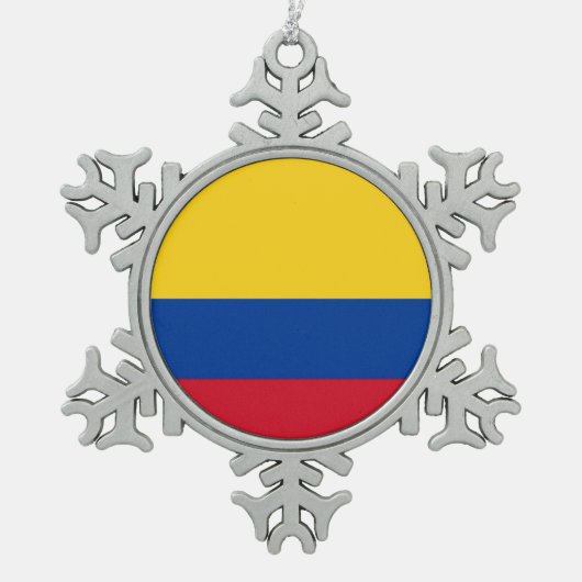 Sneeuwvlok Ornament met Colombiaanse vlag (Voorkant)