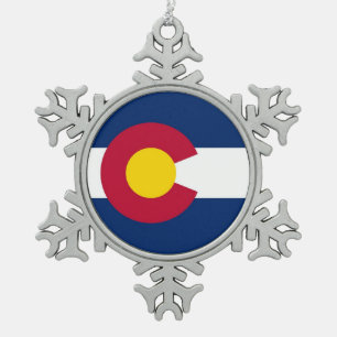 Sneeuwvlok Ornament met Colorado Flag