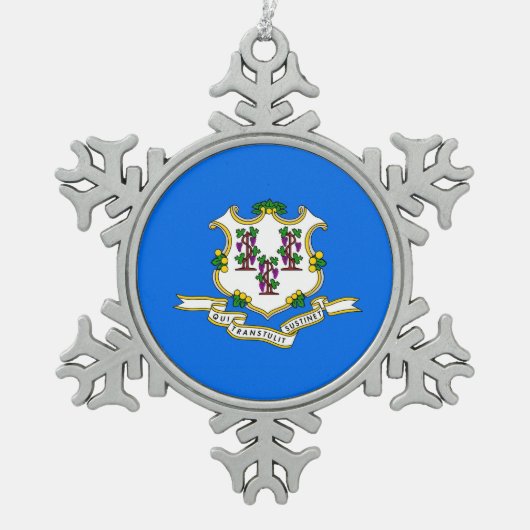 Sneeuwvlok Ornament met Connecticut Flag (Voorkant)