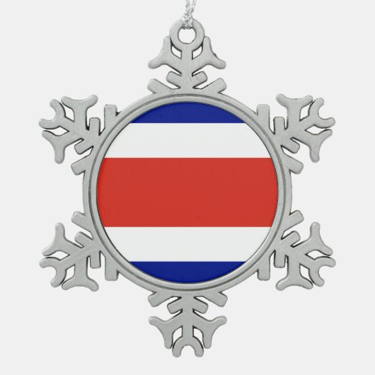 Sneeuwvlok Ornament met Costa Ricaanse vlag (Voorkant)