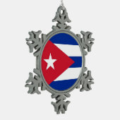 Sneeuwvlok Ornament met Cuba Vlag (Links)
