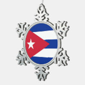 Sneeuwvlok Ornament met Cuba Vlag (Rechts)