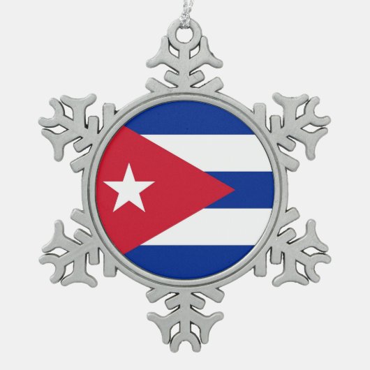 Sneeuwvlok Ornament met Cuba Vlag (Voorkant)
