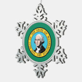 Sneeuwvlok Ornament met de staatsvlag van Washingt (Rechts)