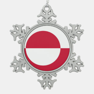 Sneeuwvlok Ornament met de vlag van Groenland