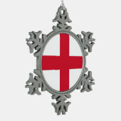 Sneeuwvlok Ornament met Engelse vlag (Links)