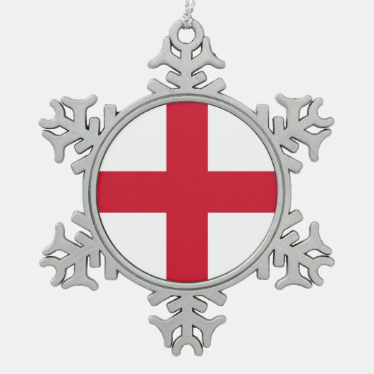 Sneeuwvlok Ornament met Engelse vlag (Voorkant)