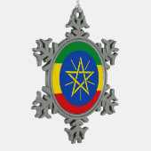 Sneeuwvlok Ornament met Ethiopische vlag (Links)