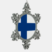 Sneeuwvlok Ornament met Finse vlag (Links)