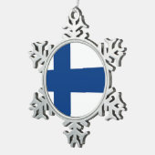 Sneeuwvlok Ornament met Finse vlag (Rechts)