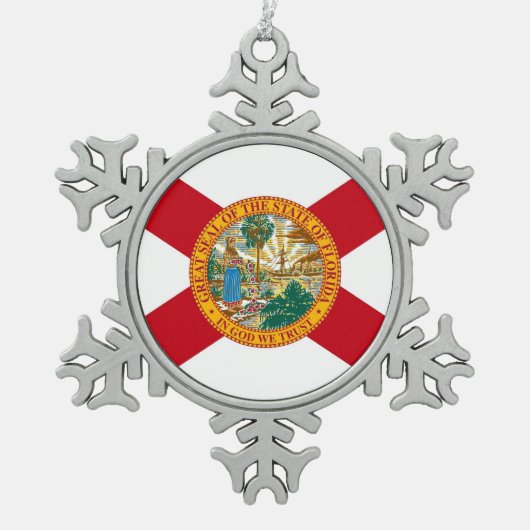 Sneeuwvlok Ornament met Florida Flag (Voorkant)