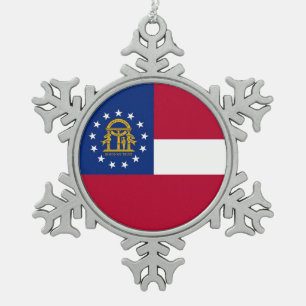 Sneeuwvlok Ornament met Georgia Flag