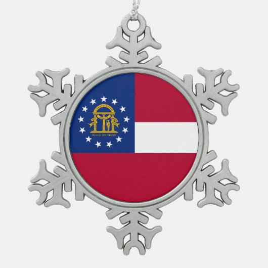 Sneeuwvlok Ornament met Georgia Flag (Voorkant)