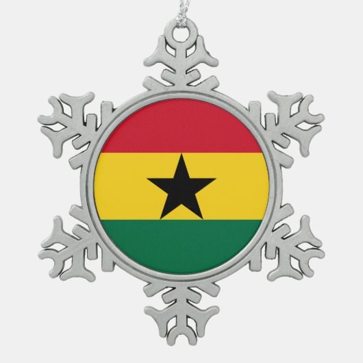 Sneeuwvlok Ornament met Ghanese vlag (Voorkant)