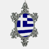 Sneeuwvlok Ornament met Griekse vlag (Links)