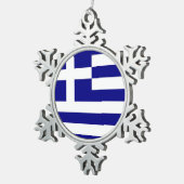 Sneeuwvlok Ornament met Griekse vlag (Rechts)
