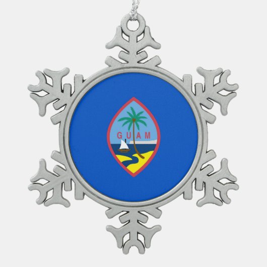 Sneeuwvlok Ornament met Guam Flag (Voorkant)