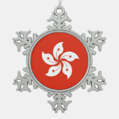Sneeuwvlok Ornament met Hong Kong Flag (Voorkant)