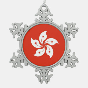 Sneeuwvlok Ornament met Hong Kong Flag