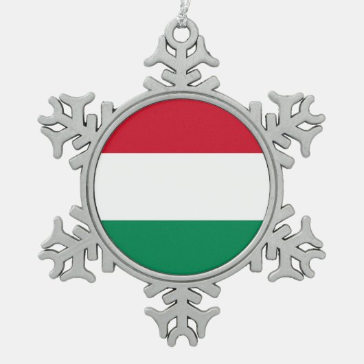 Sneeuwvlok Ornament met Hongaarse vlag (Voorkant)