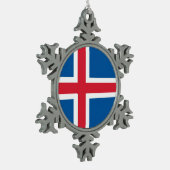 Sneeuwvlok Ornament met IJslandse vlag (Links)