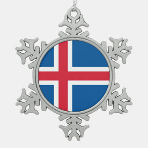 Sneeuwvlok Ornament met IJslandse vlag