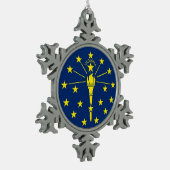 Sneeuwvlok Ornament met Indiana Flag (Links)